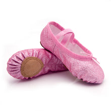 Load image into Gallery viewer, Glitter Pink Ballet Dance Shoes Yoga Gym Flat Slippers Ballet Dance Shoes For Girls Children Women