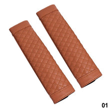 Load image into Gallery viewer, 2Pcs PU Leather Car Safety Seat Belt Covers Shoulder Protection Pad Padding Car Protection Accessories