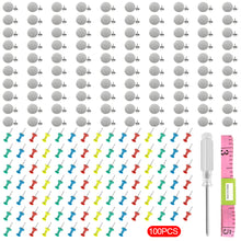 Load image into Gallery viewer, 100Pcs Car Interior Ceiling Cloth Fixing Screws For Car Roof Fixed Buckle Snap 100pcs Rivets Retainer & 1pc Flexible Rule & 1 Screwdriver Automotive Headliner Repair Button Screwdriver