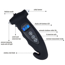Load image into Gallery viewer, 5 in 1 LCD Digital Car High-precision Tire Tyre Air Pressure Gauge Tester Monitor Multifunctional Monitor