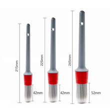 Load image into Gallery viewer, 3Pcs Car Detailing Brushes Set PP Handle for Car Wheels Tires Engine Bay Leather Seats Super Soft Synthetic Bristle