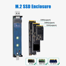Load image into Gallery viewer, M2 SSD Case NVME Enclosure M.2 to USB Type C 3.1 SSD Adapter for NVME PCIE NGFF SATA M/B Key SSD Disk Box M.2 SSD Case hd NEW