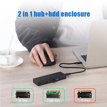 Load image into Gallery viewer, 10Gbps SSD Case HUB Type C to M.2 USB3.0 Enclosure USB C HUB Splitter with SD TF Card Reader for NGFF NVME M2 M Key/B+M Key SSD