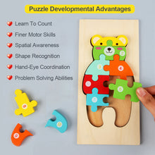 Load image into Gallery viewer, Toddler Jigsaw Wooden Puzzle Gift Toy for 1 2 3 Years Old Montessori Toy Infant Toddler Sensory Toy Early Learning Educational
