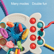 Load image into Gallery viewer, Baby Develop Teething Toy Montessori Sensory Toys Training Finger Sensory Toy 1 2 3 Years Silicone Pull String Educational Toys For Babies 0 12 Months