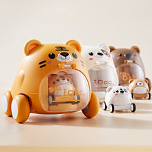 Load image into Gallery viewer, Montessori Catapulta Car Birthday Gift Slingshot Cartoon Tiger Cute Baby Inertial Ejection Toy Car Interactive Kids Creative