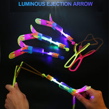 Load image into Gallery viewer, Outdoor Shining Rocket Flash LED Light Slingshot Elastic Helicopter Rotating Outdoor Flying Toy Arrow Party Gift Childrens Favor