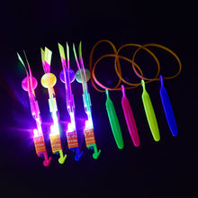 Load image into Gallery viewer, Outdoor Shining Rocket Flash LED Light Slingshot Elastic Helicopter Rotating Outdoor Flying Toy Arrow Party Gift Childrens Favor