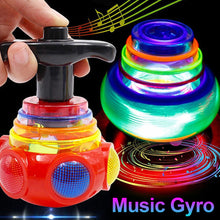 Load image into Gallery viewer, Music Gyro Peg-Top Spinning Top Brinquedo Funny Kids Toy Classic UFO Gyroscope Laser Color Flash LED Light Christmas New Year's Gift