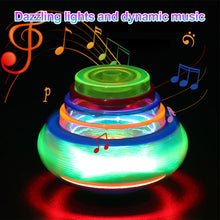 Load image into Gallery viewer, Music Gyro Peg-Top Spinning Top Brinquedo Funny Kids Toy Classic UFO Gyroscope Laser Color Flash LED Light Christmas New Year's Gift