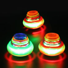 Load image into Gallery viewer, Music Gyro Peg-Top Spinning Top Brinquedo Funny Kids Toy Classic UFO Gyroscope Laser Color Flash LED Light Christmas New Year's Gift