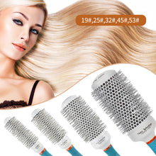 Load image into Gallery viewer, Hairdressing Comb Modeling Ceramic Rolling Comb Cylinder Nylon Curling Comb Curling Comb Ceramic Aluminum Tube Comb