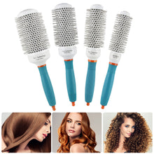 Load image into Gallery viewer, Hairdressing Comb Modeling Ceramic Rolling Comb Cylinder Nylon Curling Comb Curling Comb Ceramic Aluminum Tube Comb