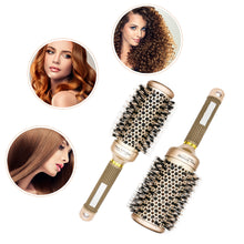 Load image into Gallery viewer, Cylinder Curly Hair Rolling Comb Professional Styling Bristle Comb Heat Conduction Air Aluminum Tube Ceramic Rolling Comb