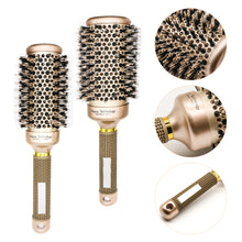 Load image into Gallery viewer, Cylinder Curly Hair Rolling Comb Professional Styling Bristle Comb Heat Conduction Air Aluminum Tube Ceramic Rolling Comb