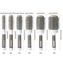 Load image into Gallery viewer, Wire Air Aluminum Tube Rolling Comb Air Curling Hair Salon Modeling Round Rolling Comb Drying Curling Comb Ceramic Nano Hairbrush