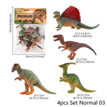Load image into Gallery viewer, 4pcs/set Small Dinosaur Model Toy Mini Jurassic Tyrannosaurus Raptor Pterosaur Stegosaurus Gift for Kids
