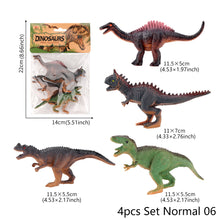 Load image into Gallery viewer, 4pcs/set Small Dinosaur Model Toy Mini Jurassic Tyrannosaurus Raptor Pterosaur Stegosaurus Gift for Kids