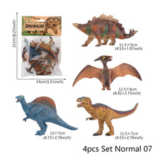 Load image into Gallery viewer, 4pcs/set Small Dinosaur Model Toy Mini Jurassic Tyrannosaurus Raptor Pterosaur Stegosaurus Gift for Kids