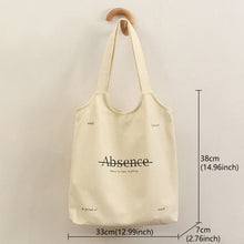 Load image into Gallery viewer, Japanese Style Hand Bag Women's Bag Casual Shoulder Canvas Bags Large Capacity Handbags Student Ins Tote Bag Fashion Letter Print