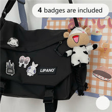 Load image into Gallery viewer, Nylon Handbags Large Capacity Shoulder Bag Diagonal Cross Bag Student School Bags Messenger Bag Korea ins Tooling Anti-water Crossbody Bags for Teenager