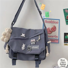 Load image into Gallery viewer, Nylon Handbags Large Capacity Shoulder Bag Diagonal Cross Bag Student School Bags Messenger Bag Korea ins Tooling Anti-water Crossbody Bags for Teenager
