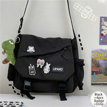 Load image into Gallery viewer, Nylon Handbags Large Capacity Shoulder Bag Diagonal Cross Bag Student School Bags Messenger Bag Korea ins Tooling Anti-water Crossbody Bags for Teenager