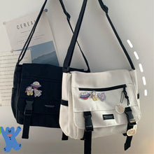 Load image into Gallery viewer, Canvas Large Capacity Shoulder Bag Diagonal Cross Bag Harajuku Student School Bags Messenger Bag Tooling Anti-water Crossbody Bags for Teenager