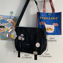 Load image into Gallery viewer, Canvas Large Capacity Shoulder Bag Diagonal Cross Bag Harajuku Student School Bags Messenger Bag Tooling Anti-water Crossbody Bags for Teenager