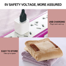 Load image into Gallery viewer, 5V USB Electric Heating Flannel Blankets Multifunctional Portable Winter Warm Heating Blanket Pocket Safe Comfortable for Body