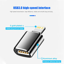 Load image into Gallery viewer, USB 3.0 OTG Adapter For iPhone 13 12 11 Pro XS Max XR X 8 Plus 7 6s iPad Lighting Male to USB 3.0 Adapter for iOS 13 above