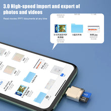 Load image into Gallery viewer, For iPhone Card Reader Micro SD TF Card Reader Adapter for iOS 13 Above System External OTG Memory Card Reader For iPhone 13 12