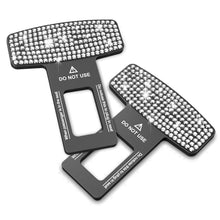 Load image into Gallery viewer, 2Pcs Bling Crystal Car Safety Belt Buckle Clip Car Seat Belt Stopper Plug Vehicle Mount Bottle Opener Universal Interior Accessories