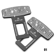 Load image into Gallery viewer, 2Pcs Bling Crystal Car Safety Belt Buckle Clip Car Seat Belt Stopper Plug Vehicle Mount Bottle Opener Universal Interior Accessories