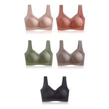Load image into Gallery viewer, Women Lace Traceless Underwear Gathered Without Underwire Bra Soft Comfortable Solid Color Underwear