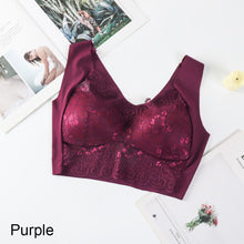 Load image into Gallery viewer, Women Lace Gathered Without Underwire Bra Tank Top Underwear Solid Color Soft Breathable Lingerie