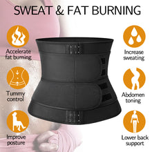 Load image into Gallery viewer, Abdominal Band Waistband Adjustable Three Row Buckle Belt Fat Burning Slimming Waistband for Men Women