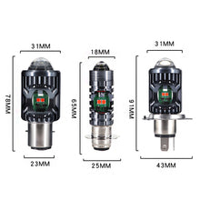 Load image into Gallery viewer, 12-80V LED Motorcycle Scooter Headlamp Head Light DRL High Low Fog Light With Four Modes H4 P15D BA20D