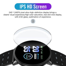 Load image into Gallery viewer, Smart Watch Men Women Heart Rate Blood Pressure Monitoring Fitness Sport racker Bluetooth Play Music Call 119 Smart Watch