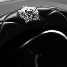 Load image into Gallery viewer, 37-38cm Diameter PU Leather Car Steering Wheel Cover Crystal Crown Steering Non-slip Protective Interior Accessories