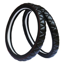 Load image into Gallery viewer, 37-38cm Diameter PU Leather Car Steering Wheel Cover Crystal Crown Steering Non-slip Protective Interior Accessories