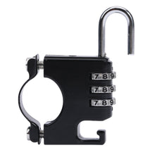 Load image into Gallery viewer, Motorcycle 3 Digit Code Combination Lock Anti-theft Scooter Helmet Lock for Handlebar Helmet Combination Lock Riding Accessories