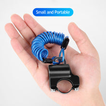 Load image into Gallery viewer, Motorcycle Helmet Lock Anti-Theft Helmet Security Lock Metal 20mm-28mm Black with 2 Keys and Wire Rope Set