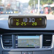 Load image into Gallery viewer, Solar Car Digital Clock LCD Time Date Temperature Display Outdoor Car Part Decoration C01
