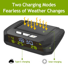 Load image into Gallery viewer, Solar Car Digital Clock LCD Time Date Temperature Display Outdoor Car Part Decoration C05