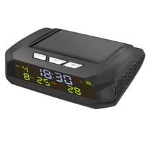 Load image into Gallery viewer, Solar Car Digital Clock LCD Time Date Temperature Display Outdoor Car Part Decoration C05