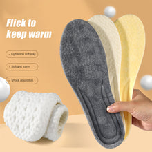 Load image into Gallery viewer, 1 Pair Winter Plush Thickened Cotton Insole Soft Bottom Cashmere Warm Cold Proof Insole Unisex Adult Insole
