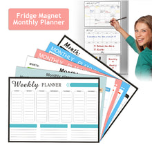 Load image into Gallery viewer, A3 Magnetic Weekly & Monthly Planner Whiteboard Fridge Magnet Flexible Daily Message Drawing Refrigerator Bulletin White Board