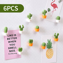 Load image into Gallery viewer, 6pcs Cactus Fridge Magnets Photo Wall Cute Souvenir Gifts 3D Cute Succulent Plant Message Board Reminder Home Decoration Kitchen