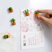 Load image into Gallery viewer, 6pcs Cactus Fridge Magnets Photo Wall Cute Souvenir Gifts 3D Cute Succulent Plant Message Board Reminder Home Decoration Kitchen